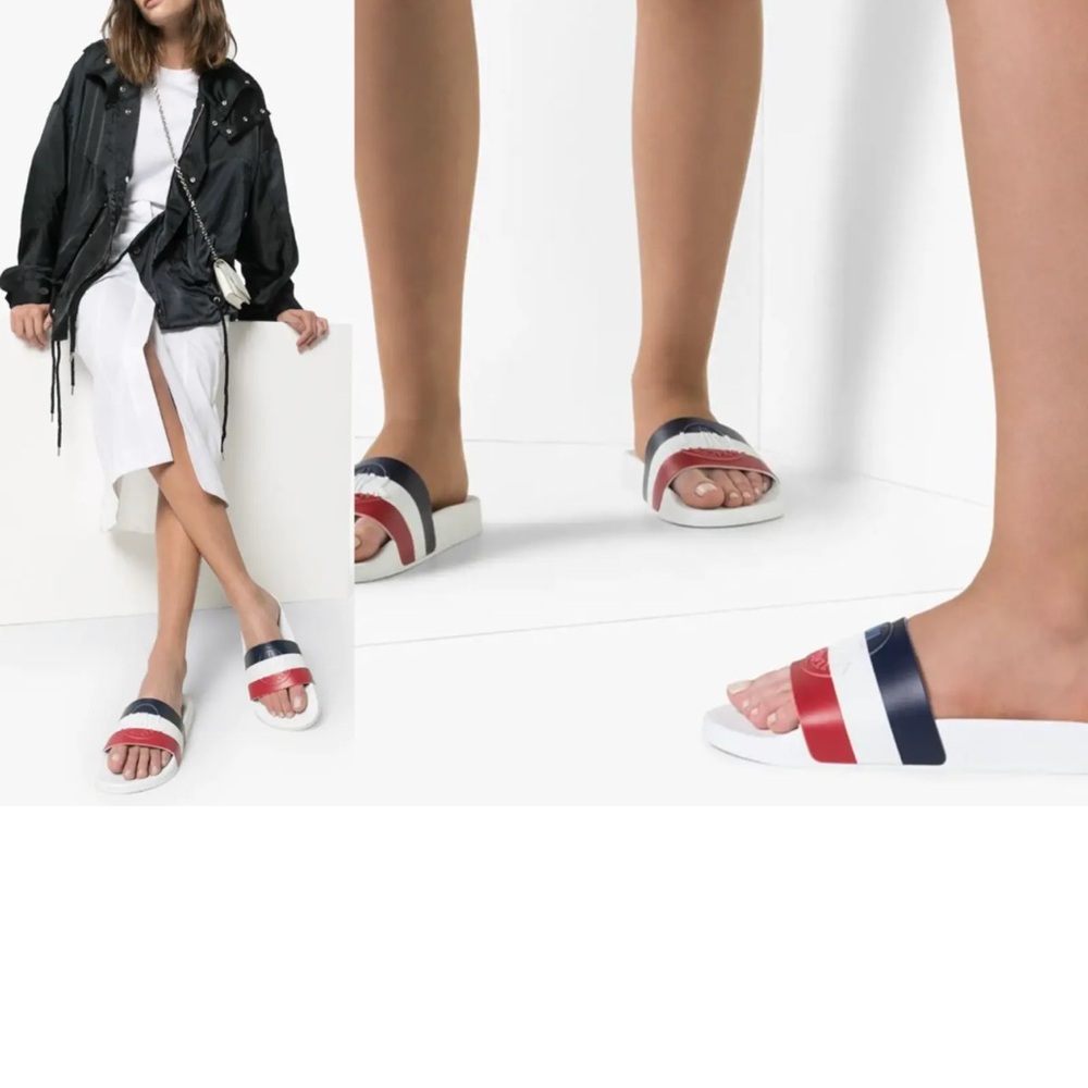 NIB $275 Moncler Jeanne Pool Slides Size 40 - Picture 8 of 10